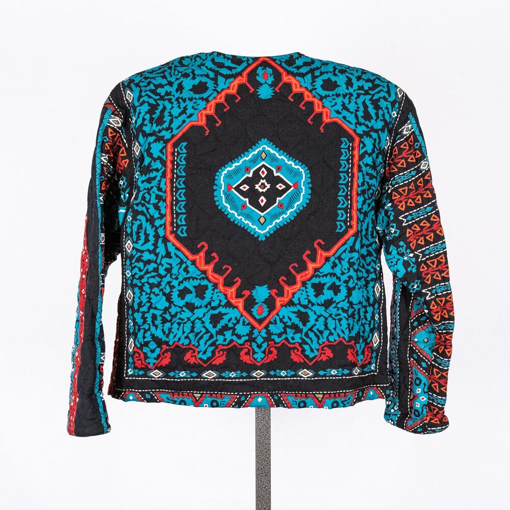 Vintage Carole Little Saint Tropez West Quilted Boho Southwestern Jacket SMALL